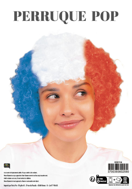 PERRUQUE POP TRICOLORE