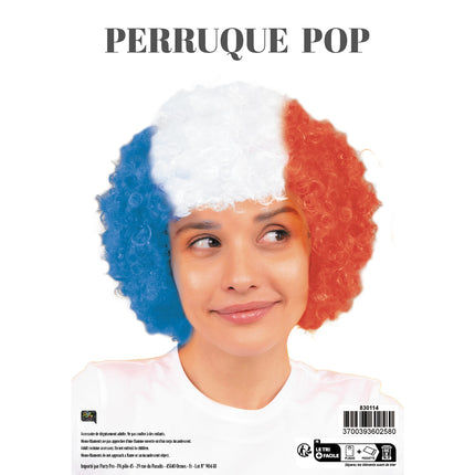 PERRUQUE POP TRICOLORE