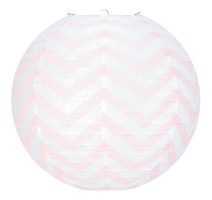 LANTERNE CHEVRONS ROSES 35CM