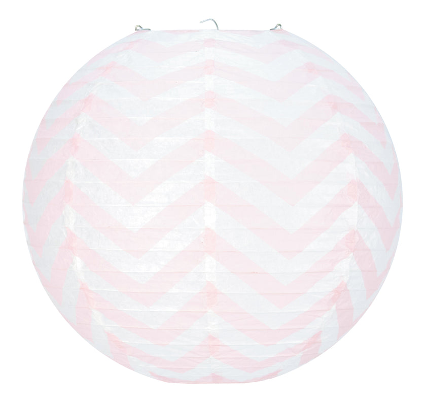 LANTERNE CHEVRONS ROSES 35CM