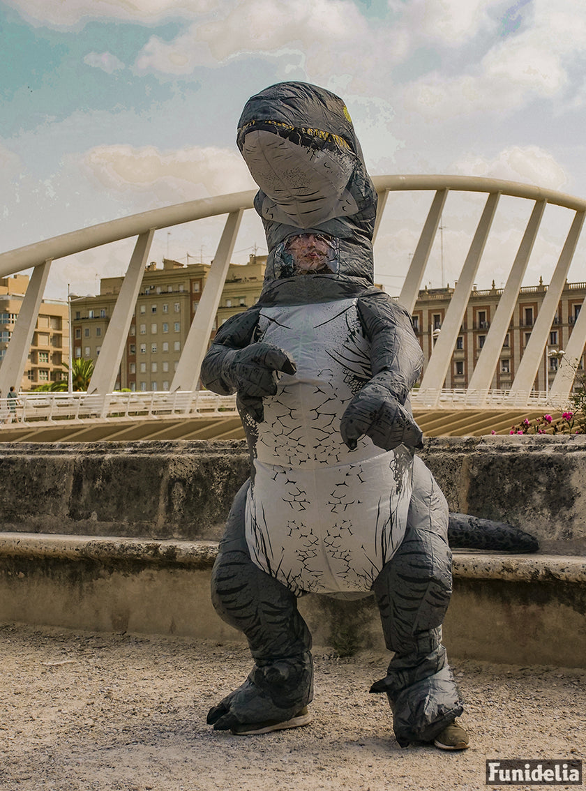 Déguisement dinosaure Vélociraptor Blue gonflable prestige adulte - Jurassic World