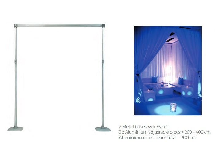 support structure aluminium pour toile de fond lounge 2/4mx3m