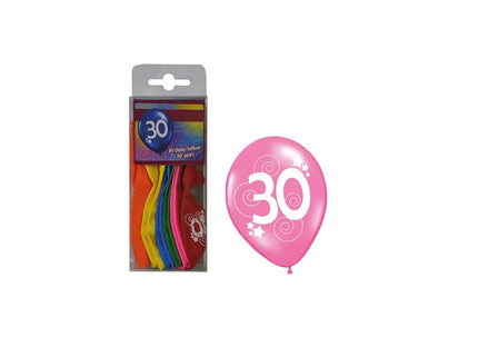 lot de 12 ballons 30 ans mix 30cm