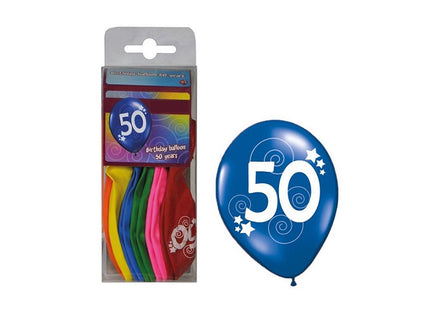 lot de 12 ballons motifs 50ans mix 30cm