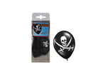 lot de 12 ballons noir pirate 30cm