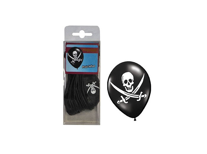 lot de 12 ballons noir pirate 30cm