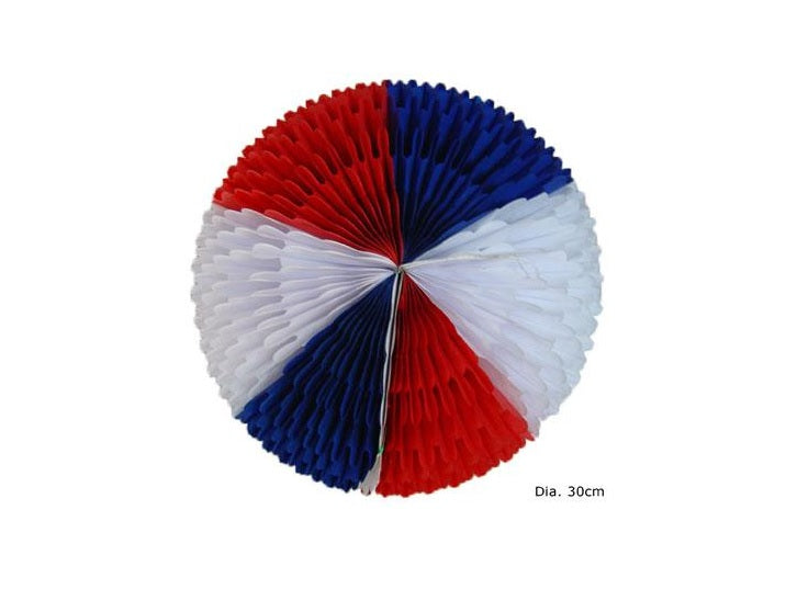 boule festonnée france bleu blanc rouge 30cm