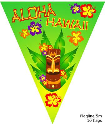 guirlande 10 fanions aloha tiki 5m