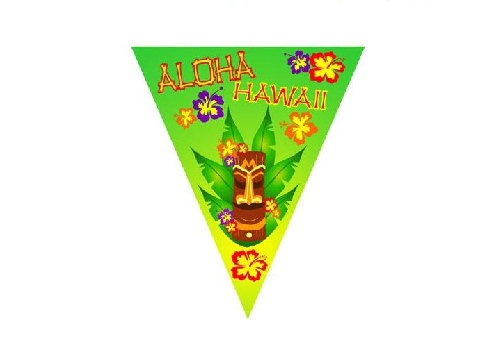 guirlande 10 fanions aloha tiki 5m
