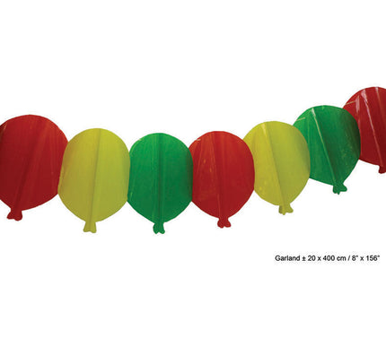 guirlande ballons rouge jaune vert 4m