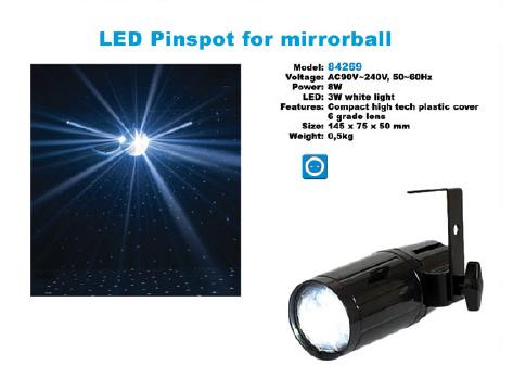 projecteur point led pour boule à facettes