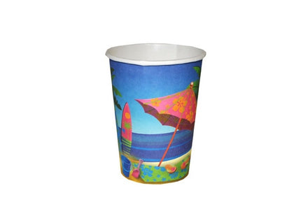 lot de 8 gobelets en carton plage & palmiers