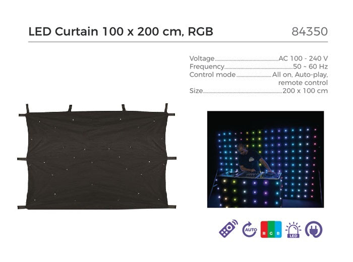 décoration lounge toile lumineuse led''s rgb 220v 2x1m