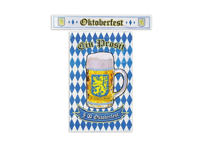 lot de 1 bannière et 1 poster motif oktoberfest 1.2m