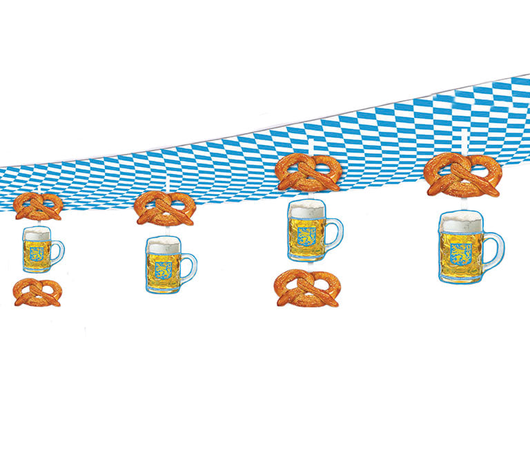 décoration de plafond bretzels et chopes 2m45