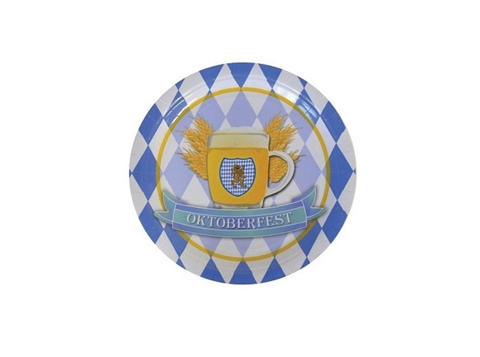 lot de 8 assiettes oktoberfest en carton 23cm