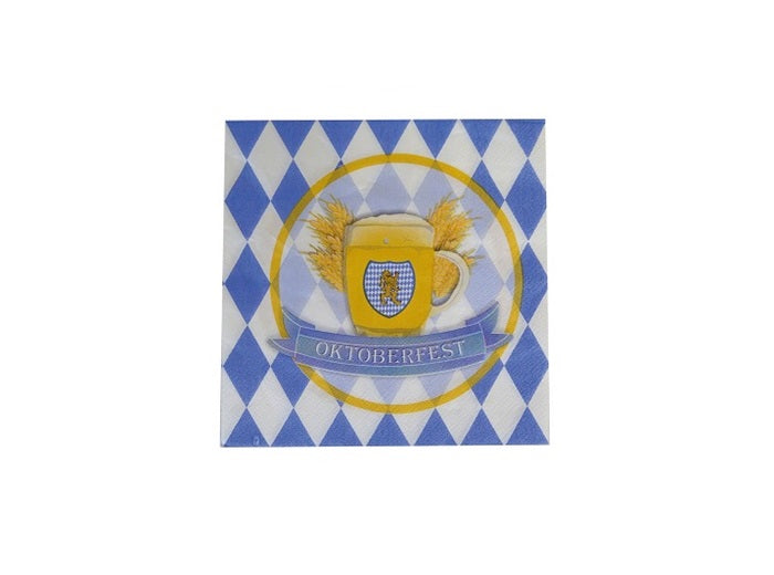 lot de 16 serviettes oktoberfest en papier 33x33cm