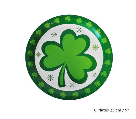 lot de 8 assiettes en carton saint patrick 23cm