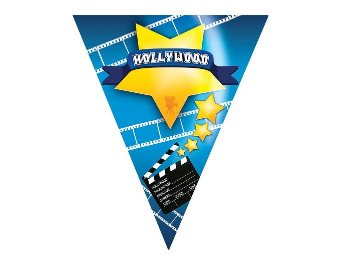 guirlande 10 fanions motif hollywood 5m