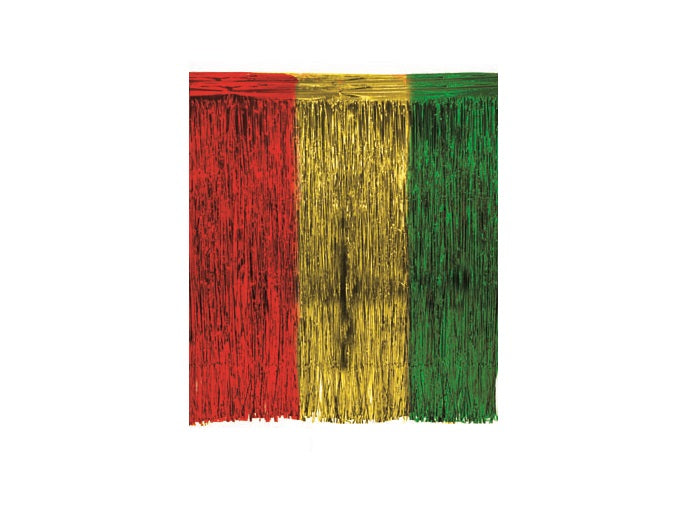 rideau store à lamelles brillantes 2.45x3m vert or rouge