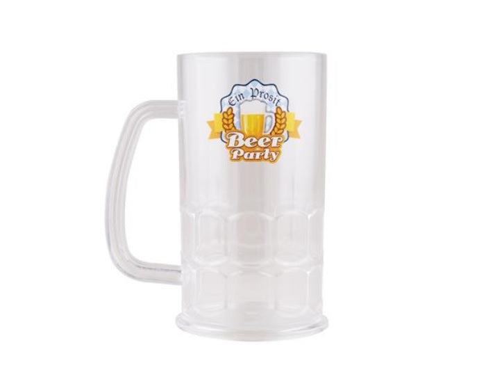 chope de bière transparente beer party 14cm 50cl
