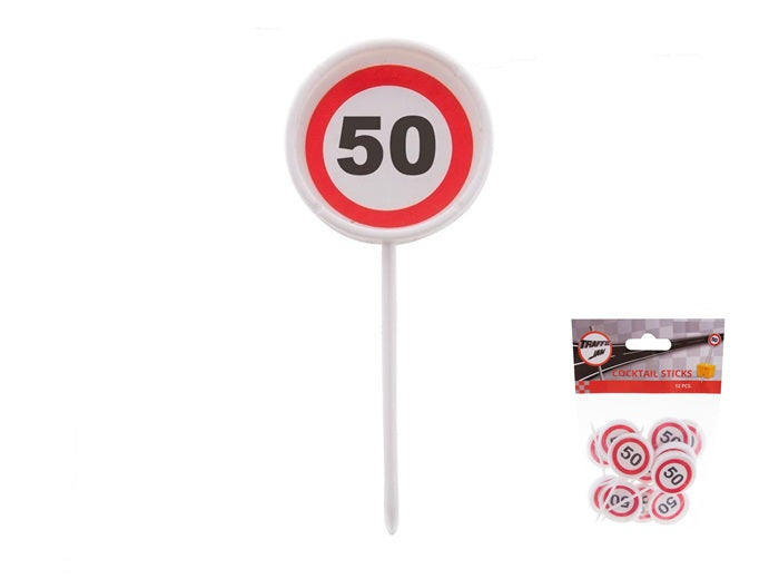 lot de 12 piques apéritif 50 ans 7.5cm