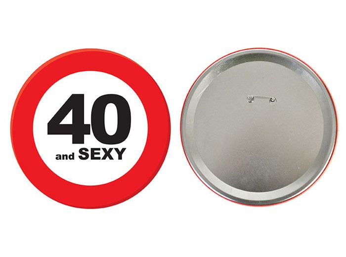 badge métallique géant 40 ans 15cm