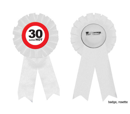 badge rosette 30 ans 15cm