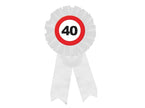 badge rosette motif 40ans 15cm