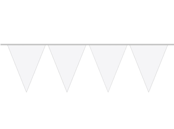 guirlande 10 fanions uni blanc 5m