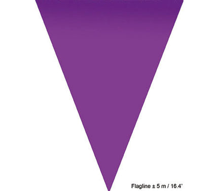 guirlande 10 fanions uni violet 5m