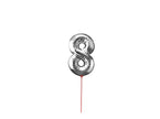 ballon chiffre 8 en aluminium avec bâton 30cm