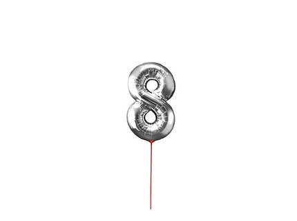 ballon chiffre 8 en aluminium avec bâton 30cm