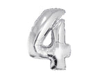 ballon chiffre 4 en aluminium argent 80cm