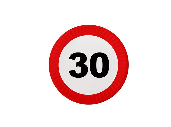 lot de 8 assiettes 30 ans en carton 23cm