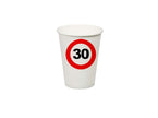 lot de 8 gobelets 30 ans en carton