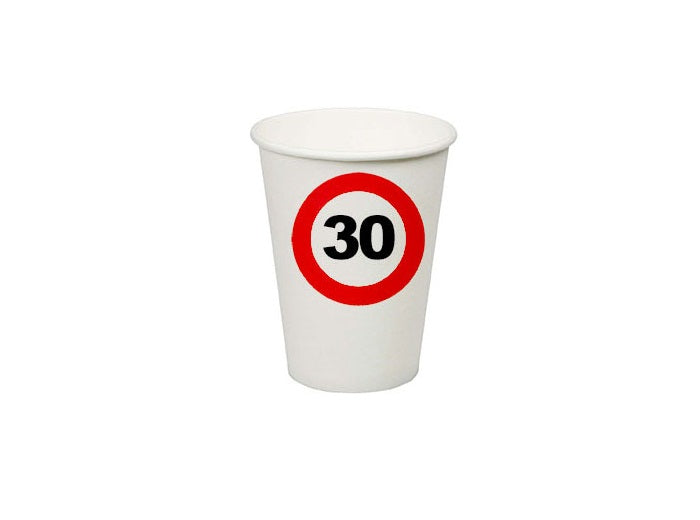 lot de 8 gobelets 30 ans en carton
