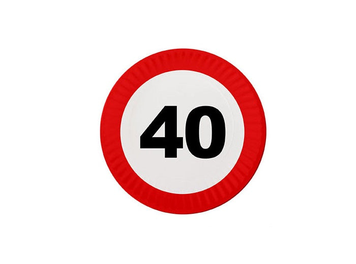 lot de 8 assiettes 40 ans en carton 23cm