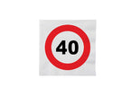 lot de 16 serviettes 40 ans en papier 33cm