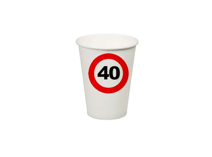 lot de 8 gobelets 40 ans en carton