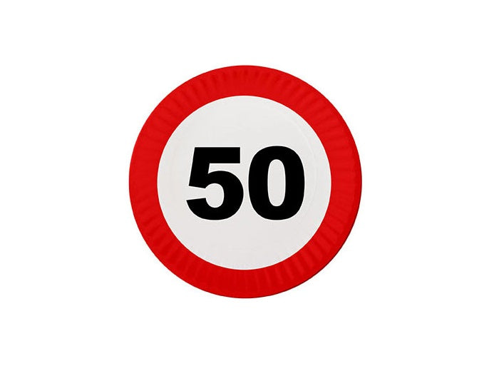 lot de 8 assiettes 50 ans en carton 23cm