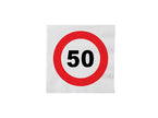lot de 16 serviettes 50 ans en papier 33cm