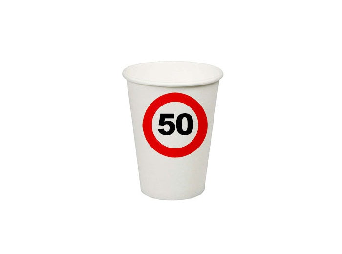 lot de 8 gobelets 50 ans en carton