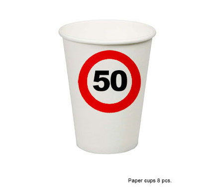 lot de 8 gobelets 50 ans en carton