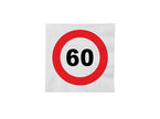 lot de 16 serviettes 60 ans en papier 33cm
