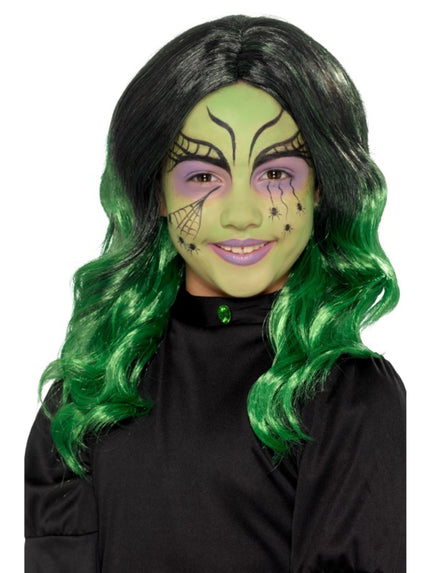 Perruque sorcière verte fille