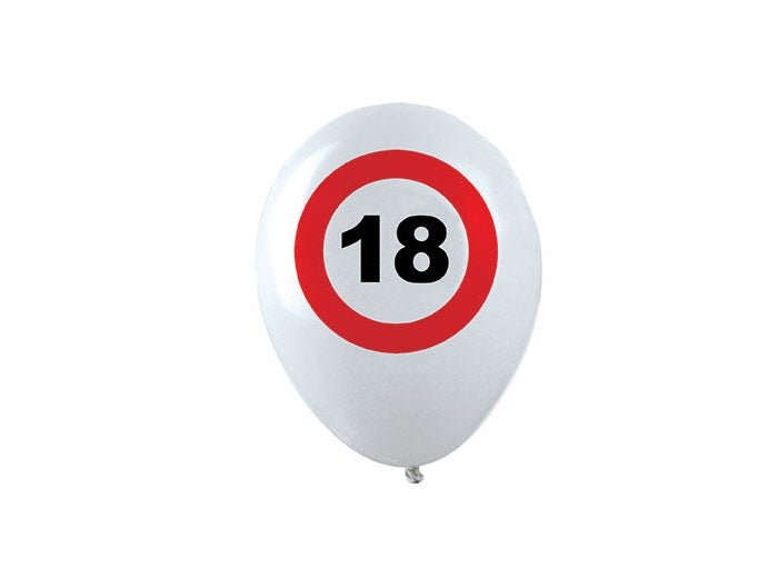 lot de 12 ballons 18 ans blanc