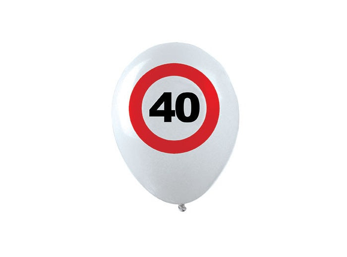 lot de 12 ballons 40 ans blanc