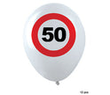 lot de 12 ballons 50 ans blanc