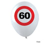 lot de 12 ballons 60 ans blanc